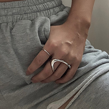 Foxanry INS Fashion Stamp Finger Rings Charm Women Irregular Simple Geometric Birthday Party Jewelry Gifts