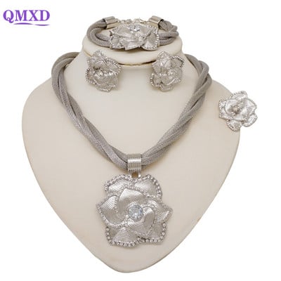 Új design finom ékszer készletek Dubai Afrikai arany színű ékszer készletek esküvői női nyaklánc készlet indiai jelmez ékszer ajándékok