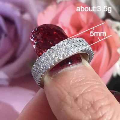 Inel de cristal lucrat manual Eternity Promise AAA Cz Zircon Inele de logodnă de nuntă pentru femei, bărbați, bijuterii de petrecere cu degetul CRL1141