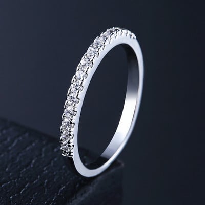 Inel de cristal lucrat manual Eternity Promise AAA Cz Zircon Inele de logodnă de nuntă pentru femei, bărbați, bijuterii de petrecere cu degetul CRL1141