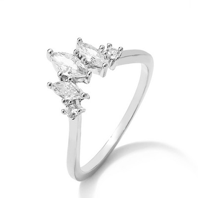 Inel de cristal lucrat manual Eternity Promise AAA Cz Zircon Inele de logodnă de nuntă pentru femei, bărbați, bijuterii de petrecere cu degetul CRL1141