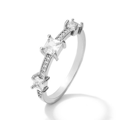 Inel de cristal lucrat manual Eternity Promise AAA Cz Zircon Inele de logodnă de nuntă pentru femei, bărbați, bijuterii de petrecere cu degetul CRL1141