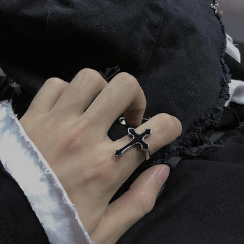 Kpop Gothic Aesthetic Metal Thorns Love Heart Punk Open Ring For Women Girls Fashion Vintage Jewelry Y2K EMO Grunge Accessories