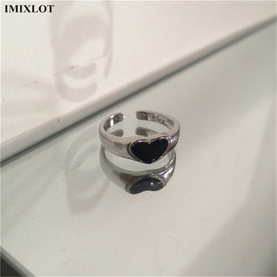 Kpop gotički estetski metalni trnovi Ljubavno srce Punk otvoreni prsten za žene Djevojke Modni vintage nakit Y2K EMO Grunge dodaci