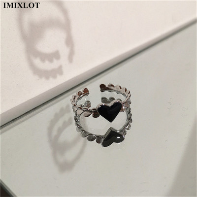 Kpop gotički estetski metalni trnovi Ljubavno srce Punk otvoreni prsten za žene Djevojke Modni vintage nakit Y2K EMO Grunge dodaci