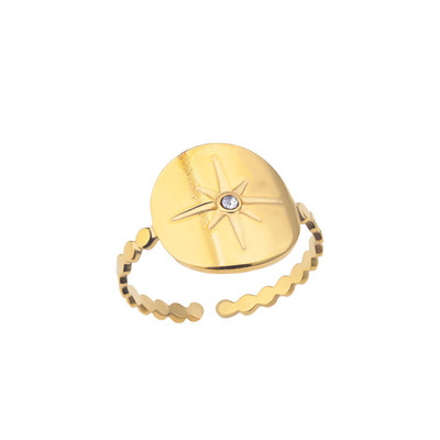 Inele cu legături cubaneze de epocă pentru femei, din oțel inoxidabil, pentru bărbați, cu coroană cu flori cu stele, inel geometric cu deget, bijuterii gotice Bijoux Femme