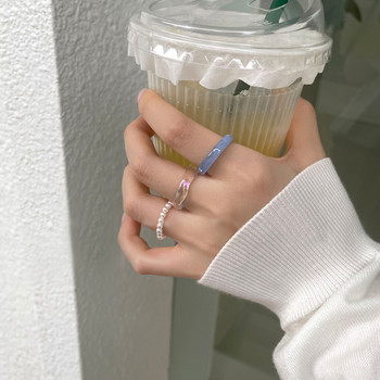 3 τμχ/σετ Ακρυλικό Σετ Δαχτυλίδι Ανοιχτόχρωμο Σύστημα Ρητίνης με χάντρες Ελαστικά δαχτυλίδια Νυφικό αρραβώνα Γυναικεία κοσμήματα με δάχτυλα 2022 Νέο