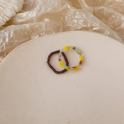 3db/szett akril gyűrűszett világos színű rendszer gyanta gyöngyös elasztikus gyűrűk menyasszonyi eljegyzési női ujjékszerek 2022 új