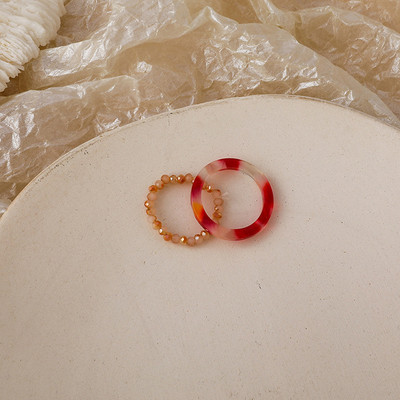 3db/szett akril gyűrűszett világos színű rendszer gyanta gyöngyös elasztikus gyűrűk menyasszonyi eljegyzési női ujjékszerek 2022 új