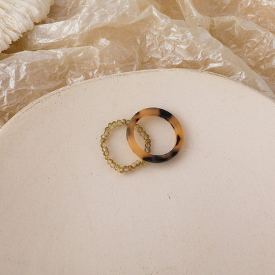 3db/szett akril gyűrűszett világos színű rendszer gyanta gyöngyös elasztikus gyűrűk menyasszonyi eljegyzési női ujjékszerek 2022 új