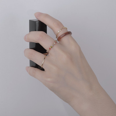 3db/szett akril gyűrűszett világos színű rendszer gyanta gyöngyös elasztikus gyűrűk menyasszonyi eljegyzési női ujjékszerek 2022 új