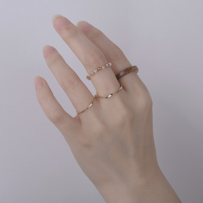 3db/szett akril gyűrűszett világos színű rendszer gyanta gyöngyös elasztikus gyűrűk menyasszonyi eljegyzési női ujjékszerek 2022 új