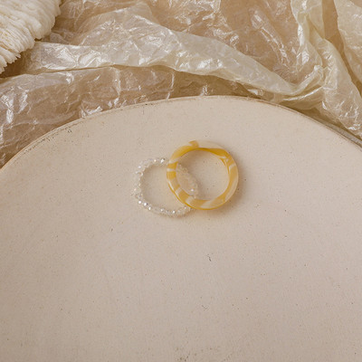 3db/szett akril gyűrűszett világos színű rendszer gyanta gyöngyös elasztikus gyűrűk menyasszonyi eljegyzési női ujjékszerek 2022 új