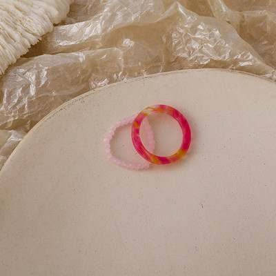 3db/szett akril gyűrűszett világos színű rendszer gyanta gyöngyös elasztikus gyűrűk menyasszonyi eljegyzési női ujjékszerek 2022 új