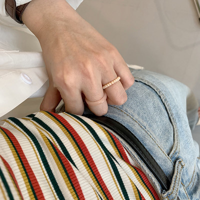 3db/szett akril gyűrűszett világos színű rendszer gyanta gyöngyös elasztikus gyűrűk menyasszonyi eljegyzési női ujjékszerek 2022 új