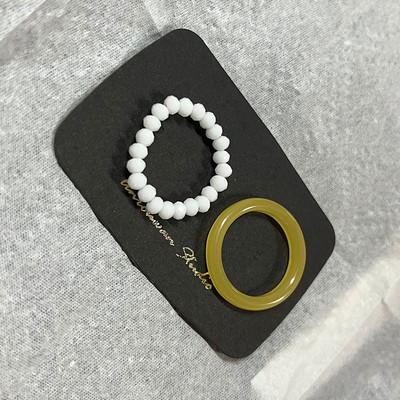 3db/szett akril gyűrűszett világos színű rendszer gyanta gyöngyös elasztikus gyűrűk menyasszonyi eljegyzési női ujjékszerek 2022 új