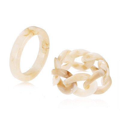 3db/szett akril gyűrűszett világos színű rendszer gyanta gyöngyös elasztikus gyűrűk menyasszonyi eljegyzési női ujjékszerek 2022 új