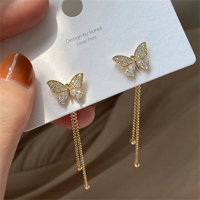 Stil simplu, cutie, lanț, ciucuri, cercei cu picătură pentru femei, cercei lungi, accesorii pentru piercing, mini bijuterii la modă pentru urechi