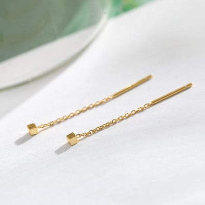 Stil simplu, cutie, lanț, ciucuri, cercei cu picătură pentru femei, cercei lungi, accesorii pentru piercing, mini bijuterii la modă pentru urechi