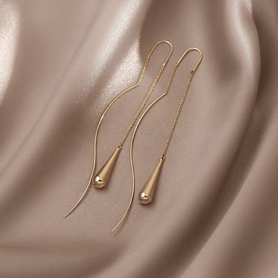 Stil simplu, cutie, lanț, ciucuri, cercei cu picătură pentru femei, cercei lungi, accesorii pentru piercing, mini bijuterii la modă pentru urechi