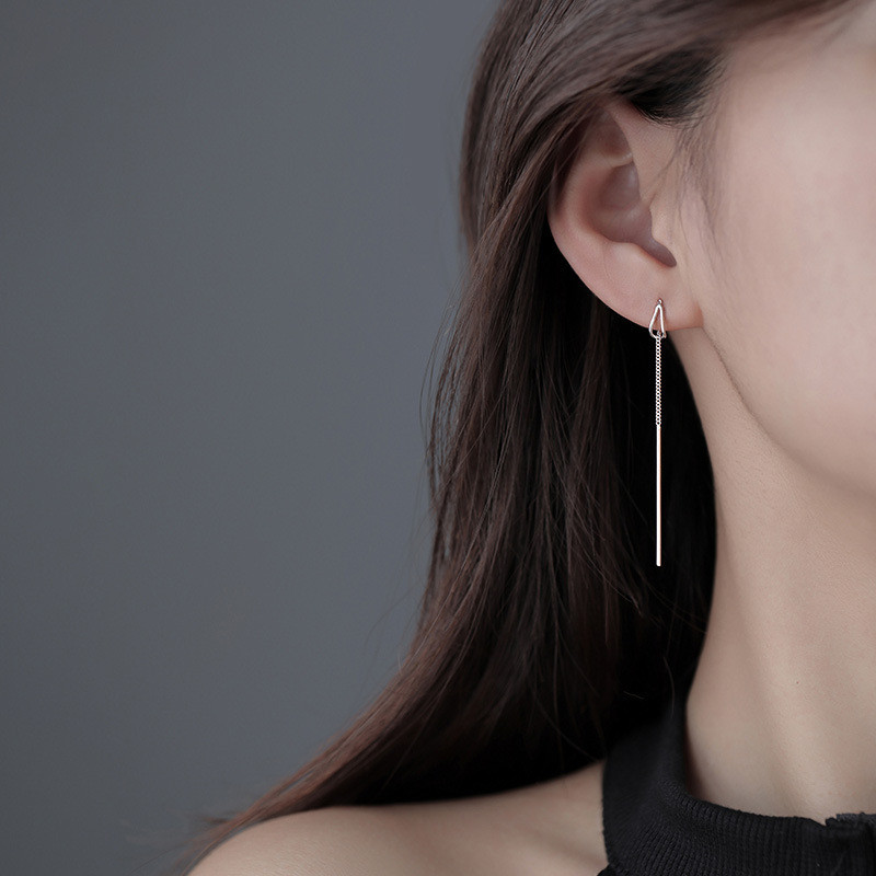 Stil simplu, cutie, lanț, ciucuri, cercei cu picătură pentru femei, cercei lungi, accesorii pentru piercing, mini bijuterii la modă pentru urechi