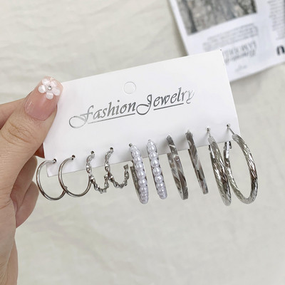 Koreai divatos pillangós fülbevaló szett nőknek akrilgyanta csillag szív kerek karika fülbevaló gyöngy Brincos ékszer ajándék