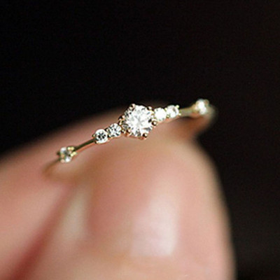 Ροζ χρυσό Χρώμα Twist Κλασικό Κυβικό Ζιργκόν Δαχτυλίδι αρραβώνων για κορίτσια Αυστριακά Κρύσταλλα δώρου Δαχτυλίδια Bague Femme