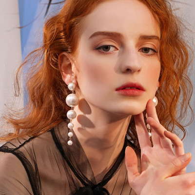 2021 új divatos koreai túlméretezett fehér gyöngy csepp fülbevaló nőknek bohém arany kerek cirkon esküvői fülbevaló ékszer ajándék