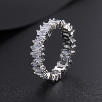 Модни луксозни многоцветни сватбени пръстени с циркон за жени, кръгъл квадратен камък, парти пръстен, бижута Bague Femme
