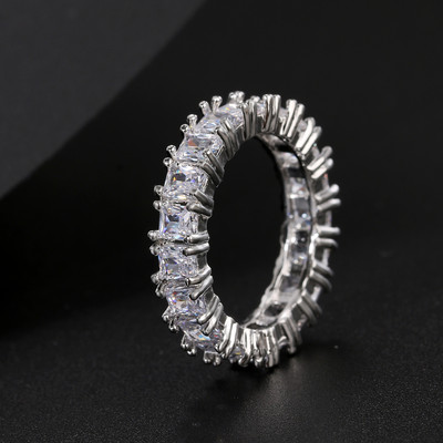 Inele de nunta cu zircon cu farmec multicolor de moda pentru femei, inel rotund de piatra patrata pentru petrecere, bijuterii Bague Femme