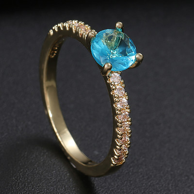 Inele de nunta cu zircon cu farmec multicolor de moda pentru femei, inel rotund de piatra patrata pentru petrecere, bijuterii Bague Femme