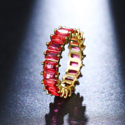 Inele de nunta cu zircon cu farmec multicolor de moda pentru femei, inel rotund de piatra patrata pentru petrecere, bijuterii Bague Femme