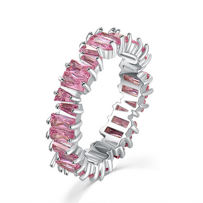 Inele de nunta cu zircon cu farmec multicolor de moda pentru femei, inel rotund de piatra patrata pentru petrecere, bijuterii Bague Femme