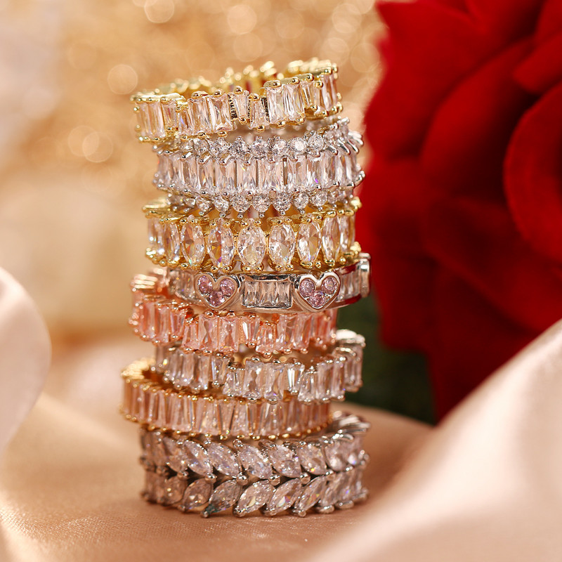 Inele de nunta cu zircon cu farmec multicolor de moda pentru femei, inel rotund de piatra patrata pentru petrecere, bijuterii Bague Femme