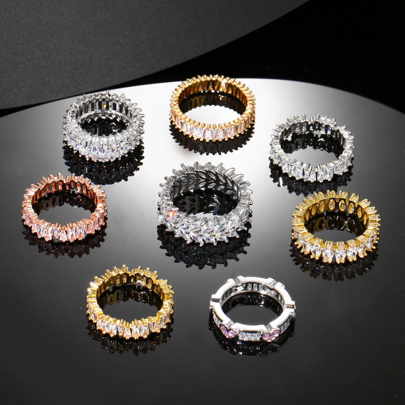 Inele de nunta cu zircon cu farmec multicolor de moda pentru femei, inel rotund de piatra patrata pentru petrecere, bijuterii Bague Femme