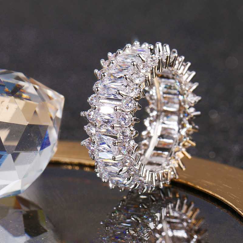 Inele de nunta cu zircon cu farmec multicolor de moda pentru femei, inel rotund de piatra patrata pentru petrecere, bijuterii Bague Femme