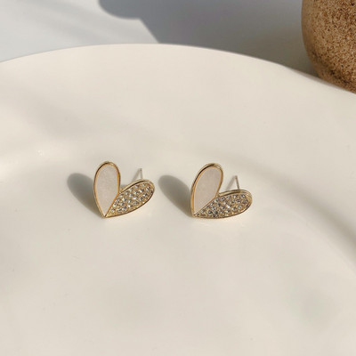 2021-es koreai divatékszerek csillogó strasszköves üreges szívcsepp fülbevaló női lányoknak vintage vörös kristály fülbevaló