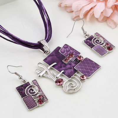 MINHIN Letný štýl Smaltované Prívesky Šperky Sady Lucite Dizajn Viacfarebný Geometrický Choker Náhrdelník Náušnice Sada