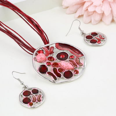 MINHIN Summer Style zománcozott medál ékszer szettek Lucite Design Multi Colors Geometry Choker nyaklánc fülbevaló szett