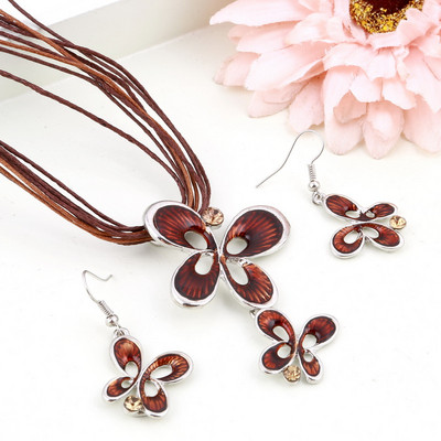 MINHIN Summer Style zománcozott medál ékszer szettek Lucite Design Multi Colors Geometry Choker nyaklánc fülbevaló szett