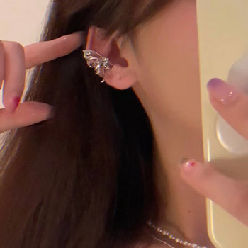 Модна пънк пеперуда елфска щипка за уши 2022 Модерен дизайн Течен метал Крило Маншет за ухо без пиърсинг Обеци за жени Момичета Бижута