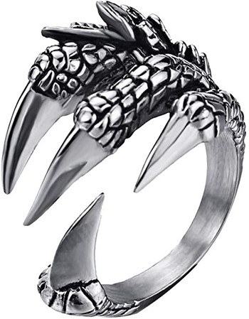 1 бр. Титаниева стомана, орел, нокът на дракон, Хелоуин пръстен с череп Горещи продавани мъжки доминиращи отварящи се рок бижута с животни