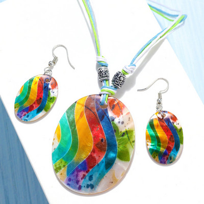 ZOSHI divat ékszer készlet bőr lánc zománc kagyló nyaklánc fülbevaló karkötő ékszer szettek nyári menyasszonyi ékszer készletek