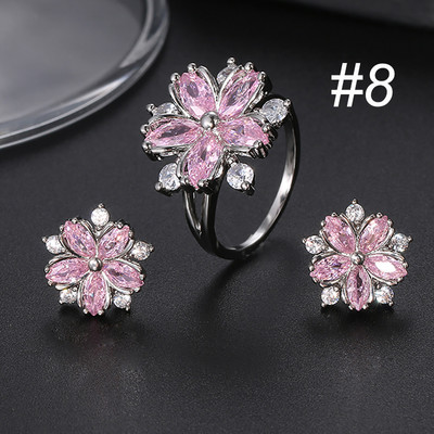 Seturi de cercei cu inel Mona Lisa multicolore la modă 2020 pentru femei Seturi de bijuterii cu zircon CZ nunți pentru petrecerea de nuntă Brnicos