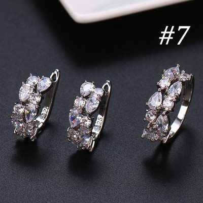 Seturi de cercei cu inel Mona Lisa multicolore la modă 2020 pentru femei Seturi de bijuterii cu zircon CZ nunți pentru petrecerea de nuntă Brnicos