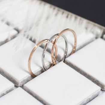 Δαχτυλίδι ζευγαριού 1mm Λεπτό ατσάλι από τιτάνιο ασημί χρώμα Δαχτυλίδι για ζευγάρια Απλό Μόδα Ροζ Χρώμα Δαχτυλίδι Δαχτύλων για Γυναικεία και Ανδρικά δώρα