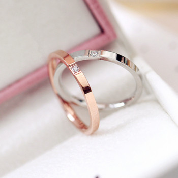 1MM тънък пръстен за двойка от титаниева стомана, сребърен цвят Прост моден пръстен с цвят на розово злато за пръсти за жени и мъже, мъжки подаръци