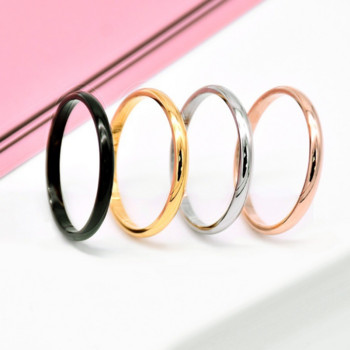 1MM тънък пръстен за двойка от титаниева стомана, сребърен цвят Прост моден пръстен с цвят на розово злато за пръсти за жени и мъже, мъжки подаръци
