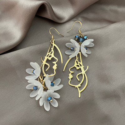 Retro klasszikus borvörös virágos bojt fülbevaló nőknek temperamentum hosszú függő fülköröm koreai stílusú ékszer