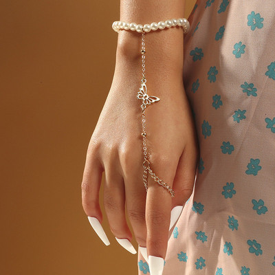 Νέο Μόδα Δαχτυλίδι με Δαχτυλίδι με Δαχτυλίδι Πλήρης Rhinestone Vintage Flower Δαχτυλίδι Διπλό Δάχτυλο για Γυναικείες Κοσμήματα Αξεσουάρ δώρου για κορίτσια